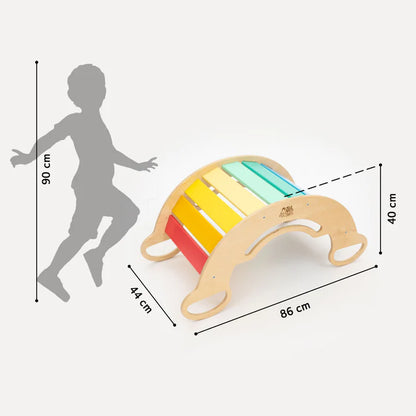 Arche Montessori arc-en-ciel + planche double face